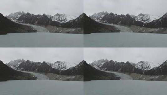 西藏那曲地区布加雪山冰川冰湖高空航拍高清在线视频素材下载