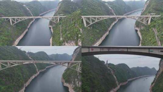 贵州乌江江界河桥航拍高清在线视频素材下载