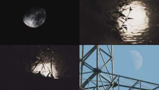 月亮月球超级月亮长焦特写延时皎洁明月高清在线视频素材下载
