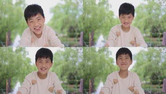 中国小男孩纯真的笑脸唯美升格高清在线视频素材下载
