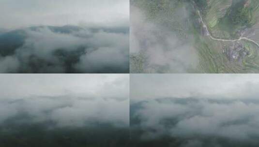 航拍云层之上云海云雾高清在线视频素材下载