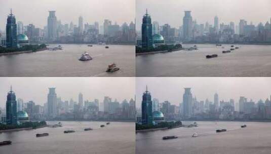 中国黄浦上海堤岸外滩延时高清在线视频素材下载