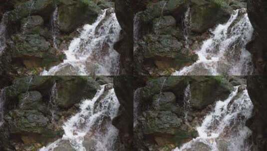 山涧溪流瀑布潺潺流水高清在线视频素材下载