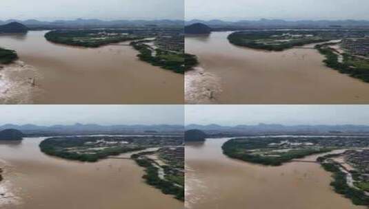 桂林夏季洪水暴雨后高清在线视频素材下载