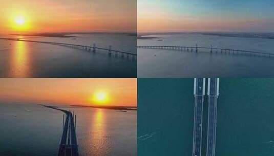 青岛跨海大桥航拍高清在线视频素材下载