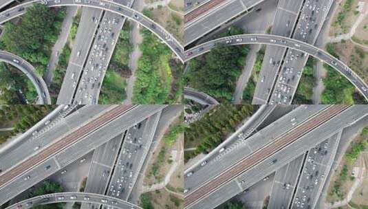 天津城市立交桥道路交通地铁轨道航拍高清在线视频素材下载