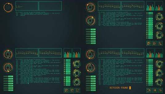 带有加密货币挖掘代码的未来数字黑暗图形界高清在线视频素材下载