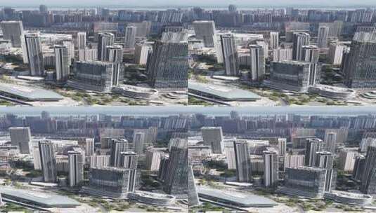 竖屏航拍湖北武汉城市建设高楼施工高清在线视频素材下载