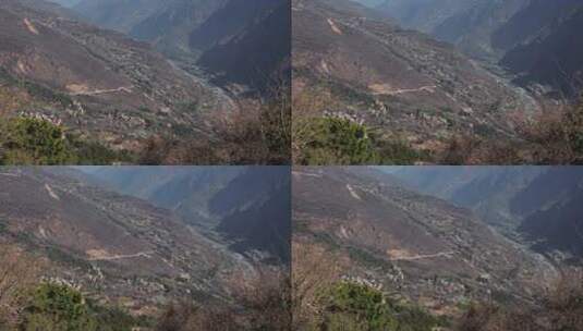 丹巴乡村风光漫山遍野梨花开大景高清在线视频素材下载