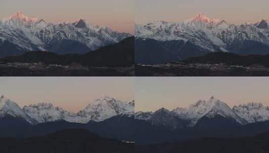 云南香格里拉梅里雪山飞来寺高空航拍高清在线视频素材下载