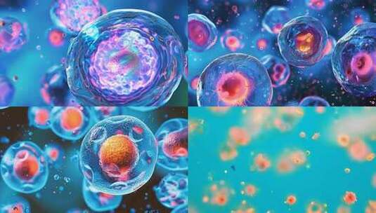 显微镜下的动物人体细胞 微生物 生命起源高清在线视频素材下载