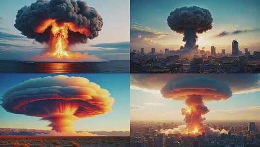 原子弹爆炸核弹爆炸蘑菇云爆炸战争高清在线视频素材下载