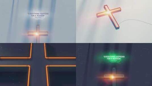 十字架耶稣基督圣诞诞生开场AE模板高清AE视频素材下载