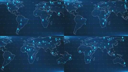 全球网络连接和数据连接世界地图技术背景大高清在线视频素材下载