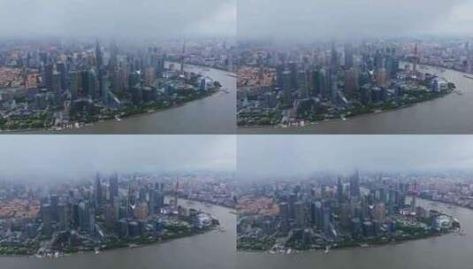 上海台风暴风雨来临前黑云压城航拍高清在线视频素材下载