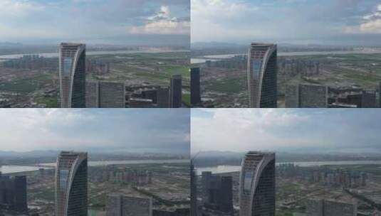 杭州市萧山区博地中心航拍大场景高清在线视频素材下载