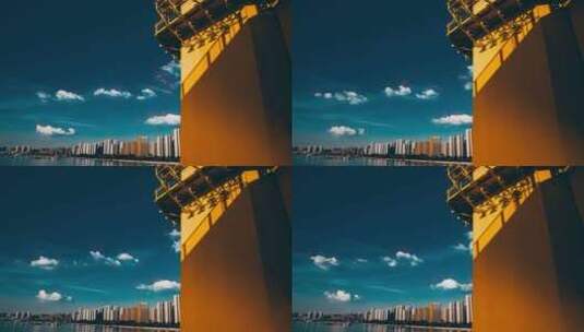 杨泗港大桥夕阳剪影高清在线视频素材下载