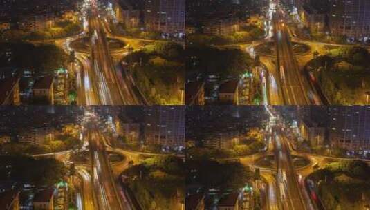 广州夜间环岛高速公路的景色高清在线视频素材下载