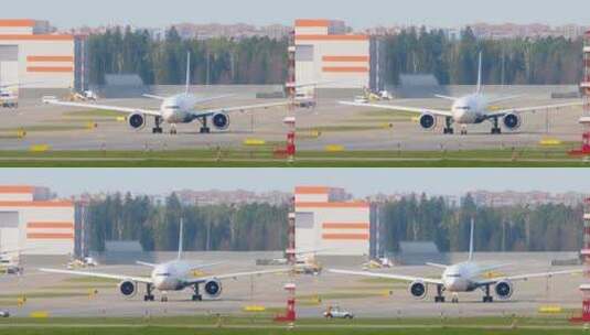 飞机在机场滑行高清在线视频素材下载