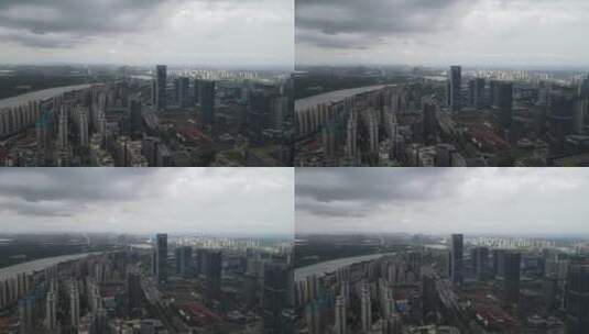 航拍广西南宁五象新区高楼建筑高清在线视频素材下载