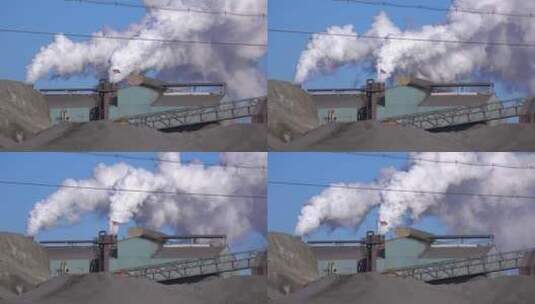 钢铁厂向空气中喷出浓烟高清在线视频素材下载