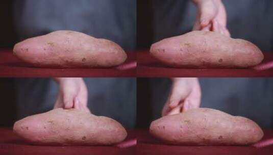 富含汁液的地瓜红薯高清在线视频素材下载