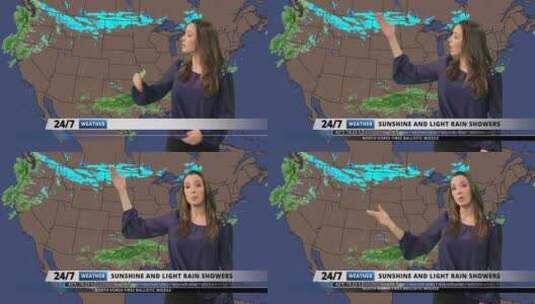 天气预报员播报天气情况高清在线视频素材下载