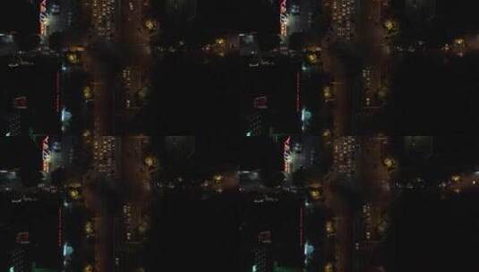 航拍湖南长沙城市拥堵交通夜景高清在线视频素材下载