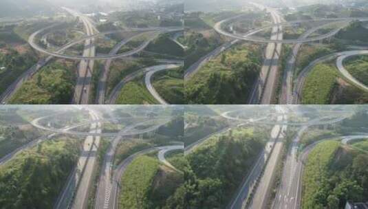 中国高速公路中国快速通道运输大气交通网高清在线视频素材下载