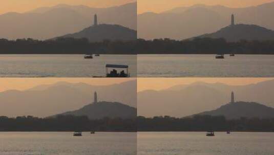 颐和园昆明湖的黄昏高清在线视频素材下载