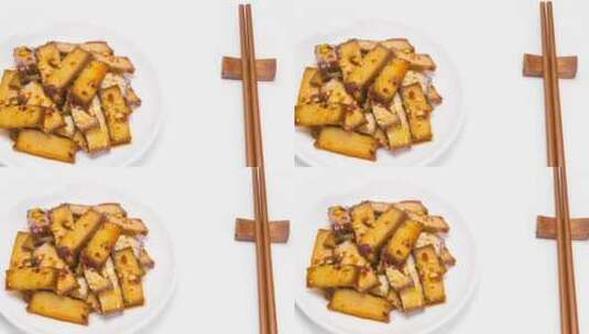 湖南邵阳特产豆腐干4k视频滑轨平移高清在线视频素材下载