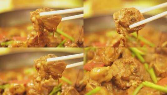 【镜头合集】黄焖鸡米饭鸡汤泡饭鸡肉盖饭高清在线视频素材下载