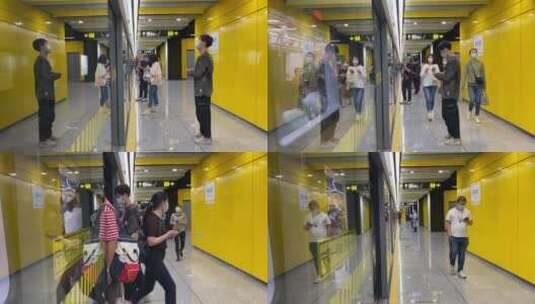 上海疫情后下班高峰进出地铁的人们高清在线视频素材下载