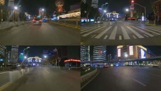上海陆家嘴夜晚车头抠绿影视素材高清在线视频素材下载