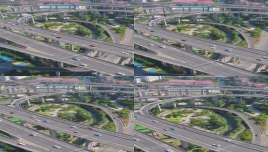 城市交通高架桥竖屏航拍高清在线视频素材下载