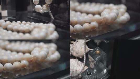 【镜头合集】白珍珠项链黑珍珠首饰高清在线视频素材下载