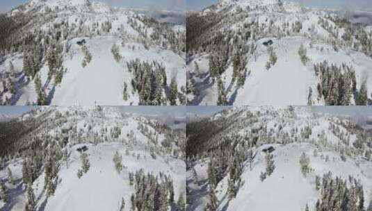 雪山全景_滑雪者云集高清在线视频素材下载