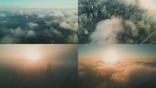 云雾之上海南风景航拍高清在线视频素材下载