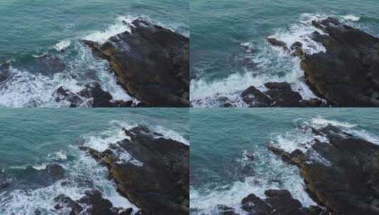 漳州东山岛澳角村海岛礁石浪花拍打高清在线视频素材下载