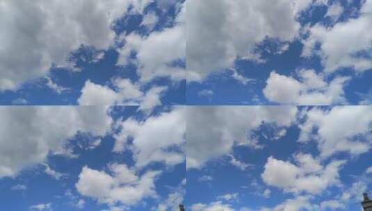夏天天空蓝天白云流动4K实拍视频高清在线视频素材下载