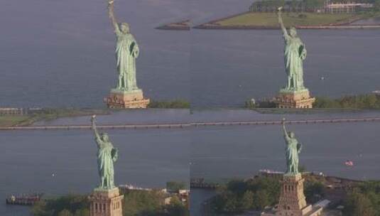 航拍自由女神像高清在线视频素材下载