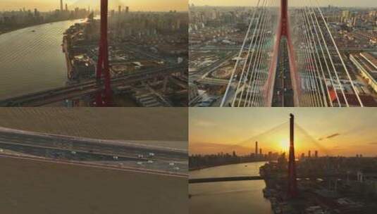 杨浦大桥4k-3高清在线视频素材下载