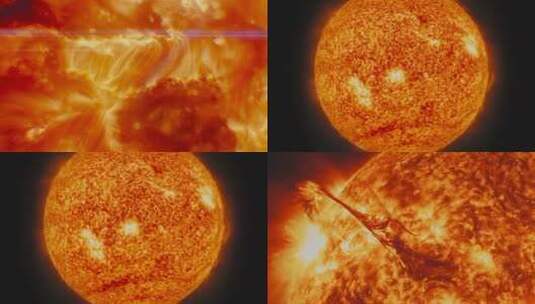 三维动画太阳耀斑核爆辐射宇宙恒星太阳系高清在线视频素材下载