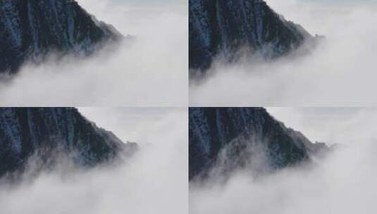 巴郎山云海云雾缭绕延时视频高清在线视频素材下载