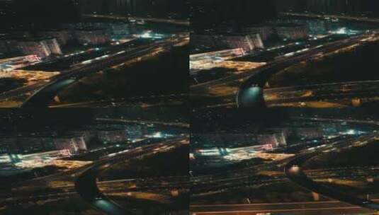 城市航拍山东济南城市夜景交通高清在线视频素材下载
