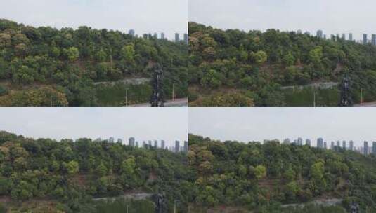航拍武汉城市绿化高清在线视频素材下载