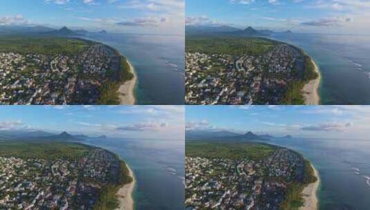 毛里求斯西海岸航拍全景高清在线视频素材下载