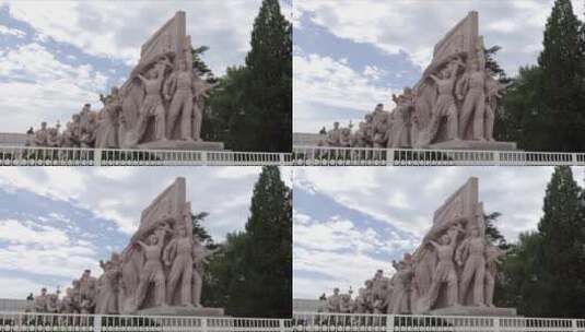 毛主席纪念堂门口雕塑延时摄影高清在线视频素材下载