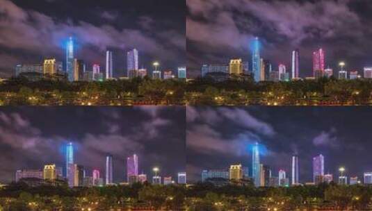 东莞市区高楼群夜景延时摄影高清在线视频素材下载