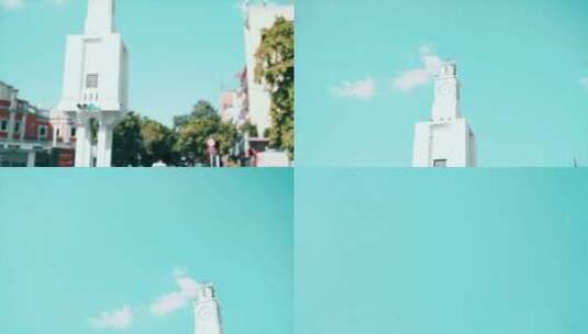 泉州城市西街钟楼开元寺无缝运镜高清在线视频素材下载